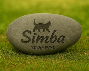 Personalized Pet Memorial Stone: Engraved River Rock Garden Keepsake