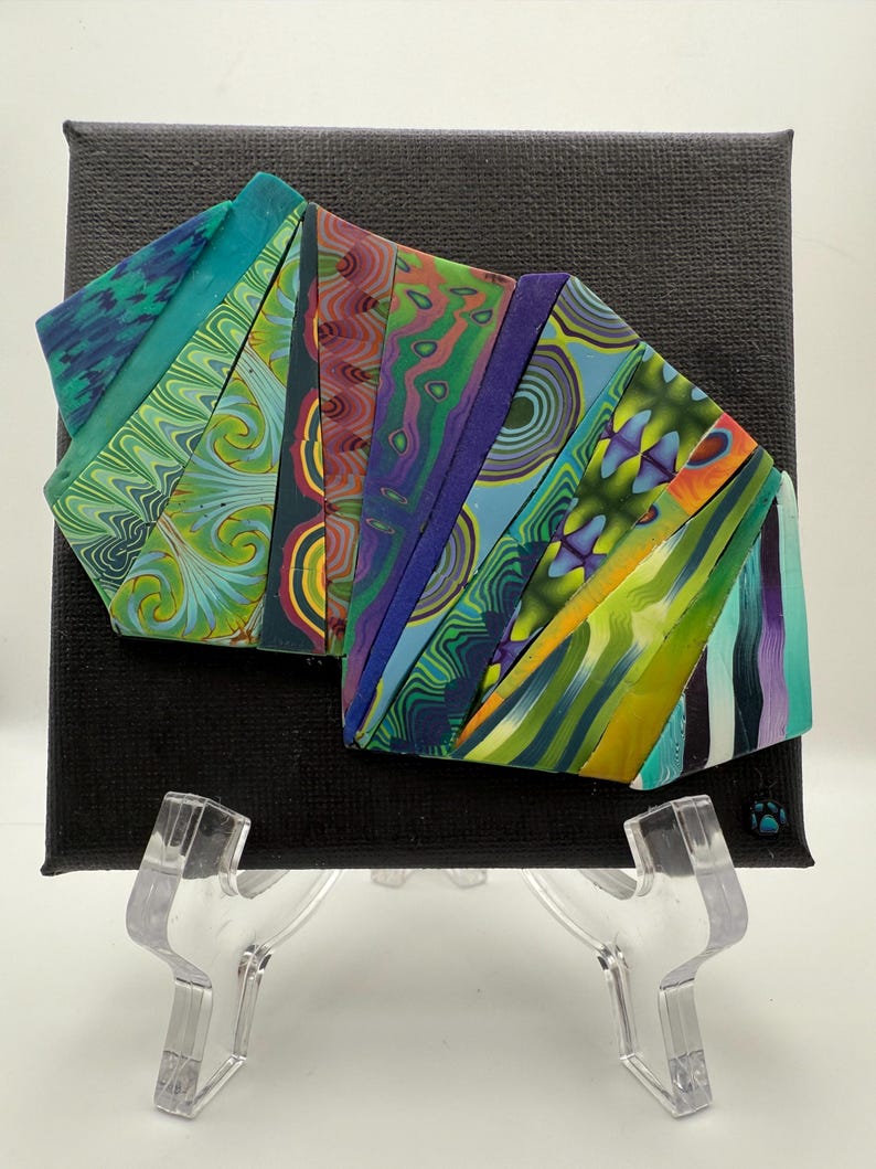 Progressive Pattern Art Plaque: Colorful Clay Decorative Art, 4x4 ...