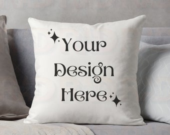 Square Pillow Mockup, printify Pillow Mockup, pillow mock ups, print on demand pillows mockup