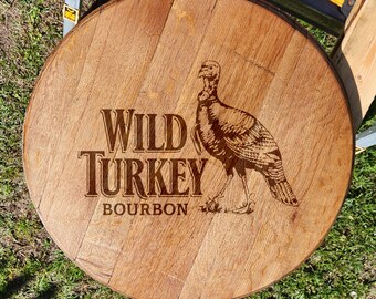 Wild Turkey Whisky Engraved Bourbon Barrel Top