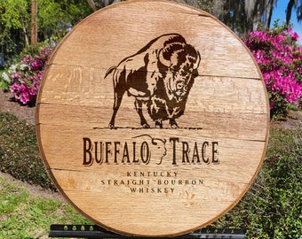 Buffalo Trace Whisky Engraved Bourbon Barrel Top