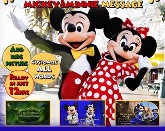 LAND CALIFORNIA V2*** Vidéo personnalisée Disney Land Trip - Message surprise Mickey et Minnie pour enfants - Faire-part de voyage