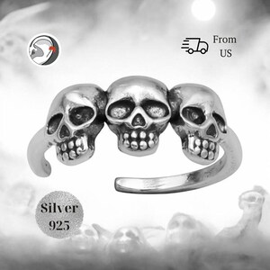 Skull Silver 925 Cuff, Goth Skull Grunge Jewelry Gift for Her, Skull Ear Cuff, Gothic Skeleton Ear cuff, Fake Conch Piercing, Gothic Earring