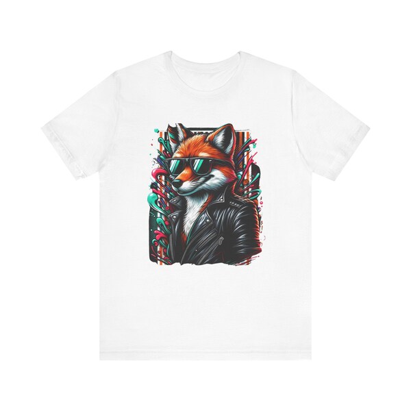 Cute Wolf T-Shirt Howling Abstract Wild Free Wolves Pack Dressed Wolf with Sunglasses Wold Animal Shirt Vintage Shirts Wolf Lovers Retro Tee