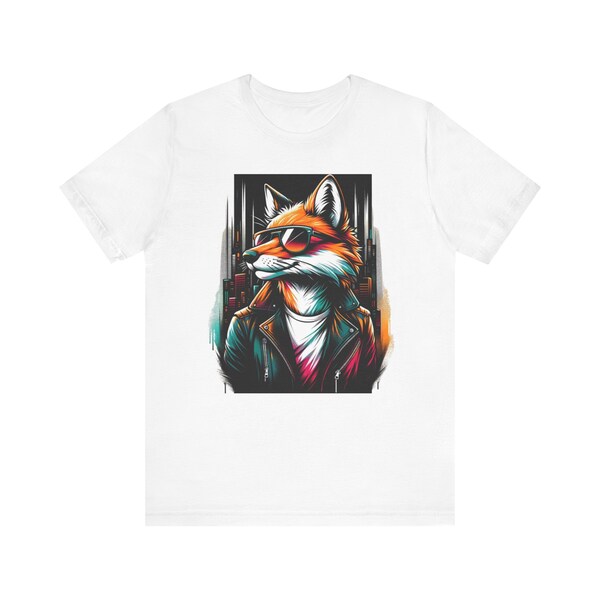 Wolf Abstract Graphic T-Shirt Retro Wolf Lovers Tee Wolf with Sunglasses Nature Shirt Vintage Unisex Tee Cute Wolf Gift Swag Cat  T-Shirt