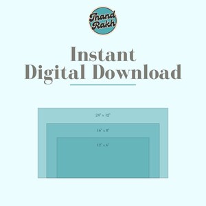 May include: A digital download graphic with the text "Instant Digital Download" and a logo. The image shows three rectangular shapes in shades of blue, with dimensions of 24" x 12", 16" x 8", and 12" x 6".