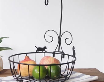 Wrought iron fruit basket, Living room snack reception Metal fruit pot