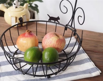 Wrought iron fruit basket, Living room snack reception Metal fruit pot