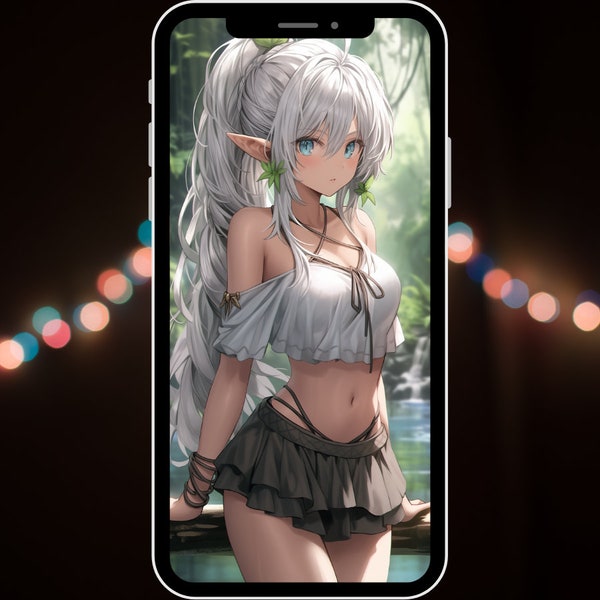 Elf Girl - Anime Waifu PNG | Phone Background for Download