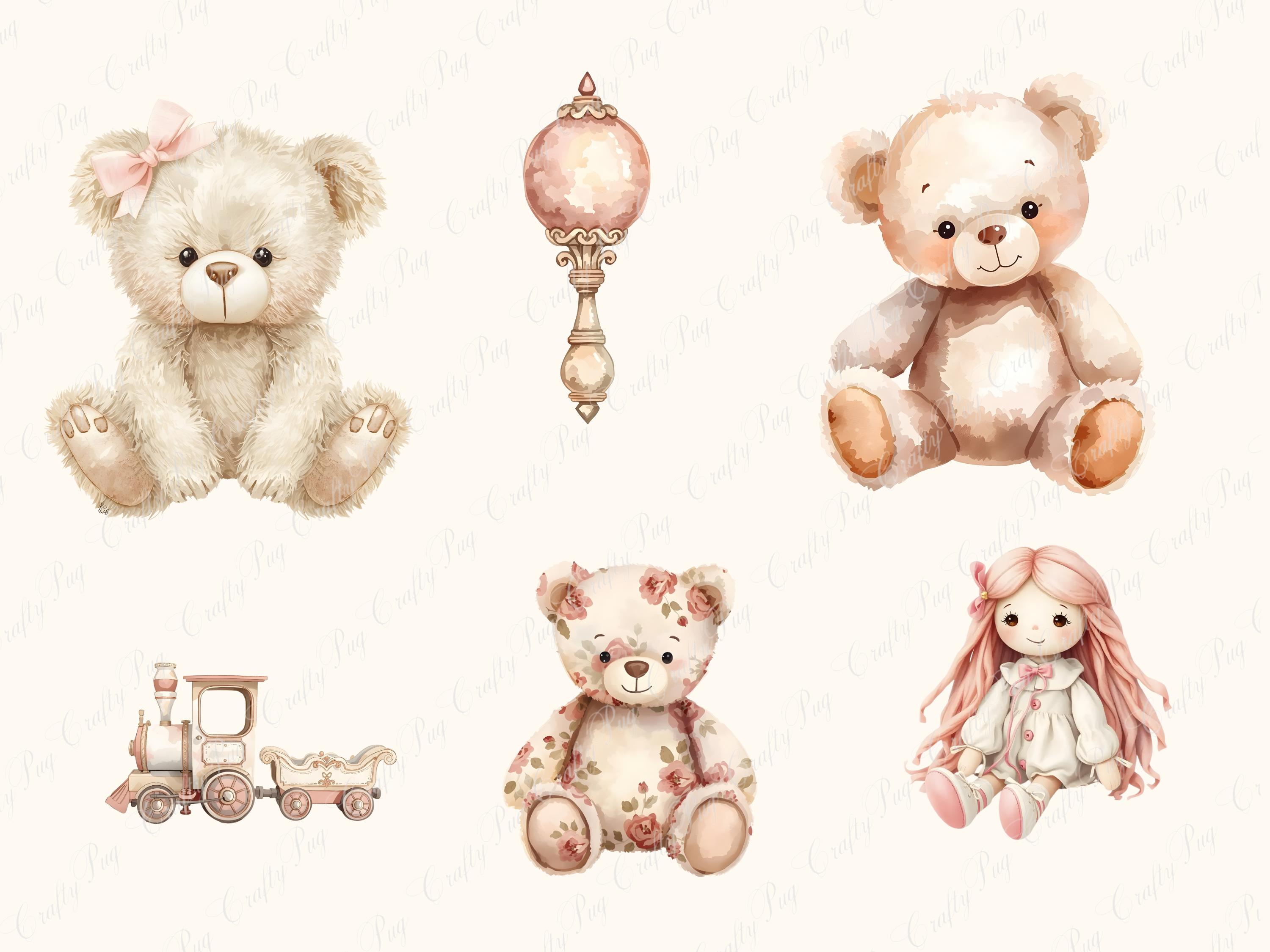 Dusky Pink Baby Shower Clipart, Watercolor Baby Clipart Png Svg, Floral ...