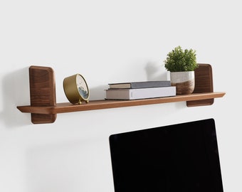 Wall Shelf, Walnut Wood Shelves, Home Office, Elegant Live Edge Walnut Shelves, Home Organization, Wooden Organization, Mother's Day Gifts