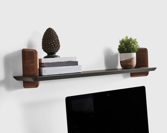 Wall Shelf, Wood Desk Shelves, Home Office Decor, Elegant Live Edge Walnut Shelves, Home Organization, Wooden Organizer, Mother's Day Gifts