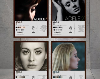 Adele Alle Album Set Poster Print, Adele Merch, Adele 19 - 21 - 25 - 30 Album Cover Poster, Muziek Album Poster, Adele Lover Gifts