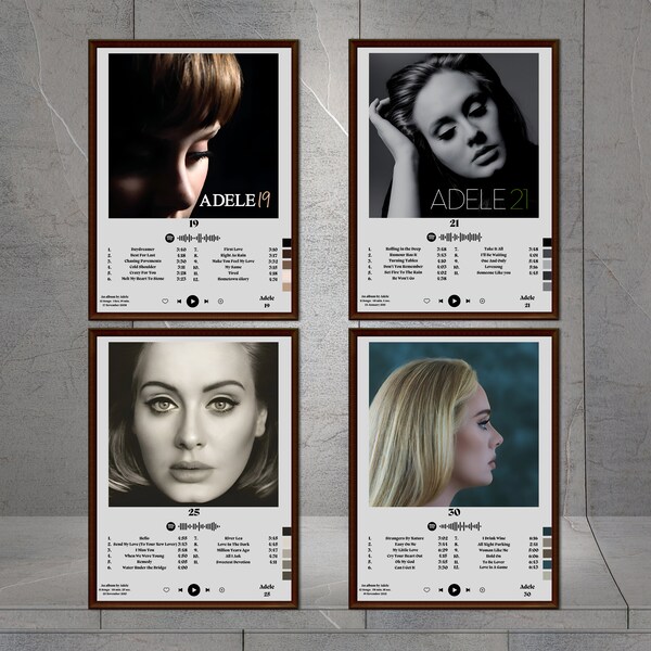 Adele All Album Set Poster Print, Adele Merch, Adele 19 - 21 - 25 - 30 Album Cover Poster, Music Album Poster, Adele Lover Gifts