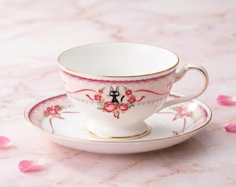 Original Studio Ghibli Jiji Teetasse mit Untertasse von Noritake
