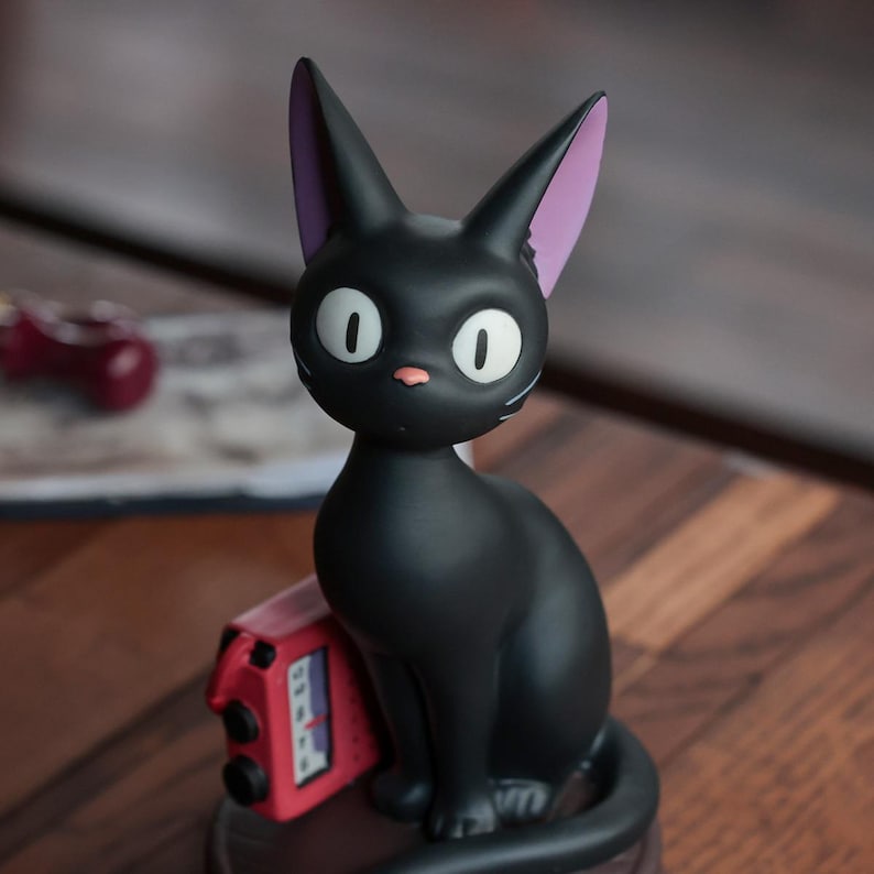 Official Studio Ghibli Kikis Delivery Service Jiji Porcelain Music Box Figurine image 3
