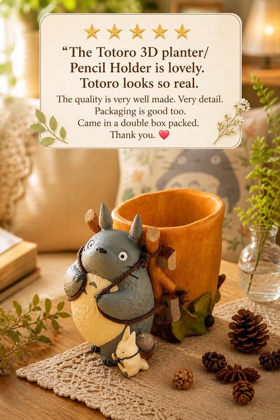 Studio Ghibli My Neighbor Totoro Basket Planter Cover 3 Inch Plant