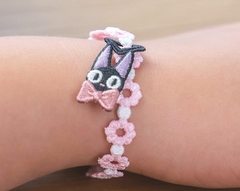 Kiki's bezorgservice Jiji-kanten armband, geborduurd niet-metaal, officiële Studio Ghibli