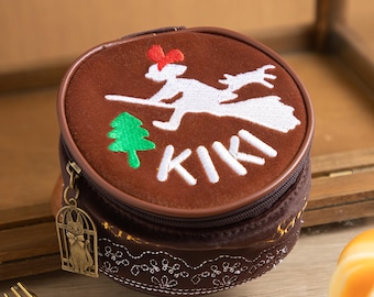 Official Studio Ghibli Kikis Delivery Service Chocolate Cake Velour Zipper Pouch Shipped from Japan