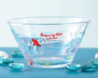 Official Studio Ghibli Ponyo Glass Bowl Ocean Design Shipped from Japan