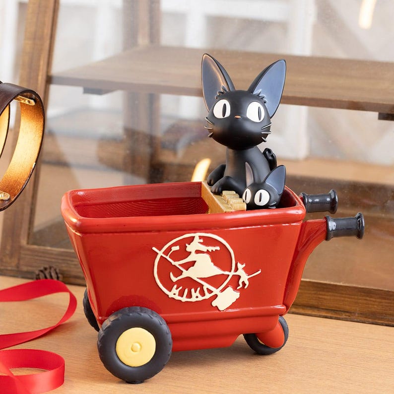 Official Studio Ghibli Jiji Red Pushcart Planter Cover 3 Inch Pot image 1
