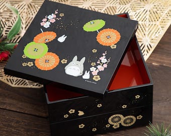 Official Studio Ghibli My Neighbor Totoro Wagasa Two Tier Bento Box