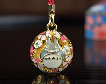 Official Studio Ghibli My Neighbor Totoro Cherry Blossom Brass Netsuke Bell Shipped From Japan