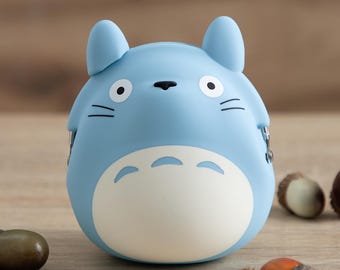 Studio Ghibli Totoro Blue Silicone Coin Purse Gamaguchi Pouch Anime Gift