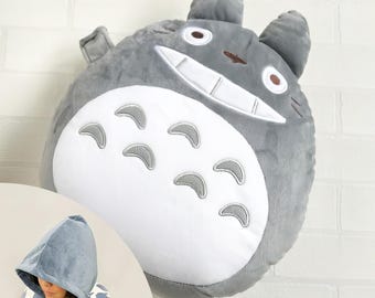 Cuscino da viaggio convertibile con cappuccio di Totoro, ufficiale dello Studio Ghibli.