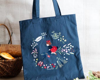 Studio Ghibli Kikis Lieferservice bestickte Blumentasche