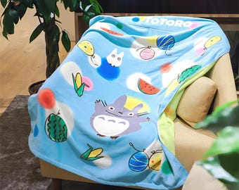 Cobertor de algodão oficial do Studio Ghibli para soneca de verão infantil, inspirado em Meu Vizinho Totoro.