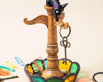 Official Studio Ghibli Jiji Key Hook With Stained Glass Tray - Etsy