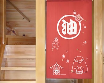 Chihiros Reise ins Zauberland Noren Vorhang, Rotes Badehaus Otori & Susuwatari, Japanischer Raumteiler, offizielles Studio Ghibli