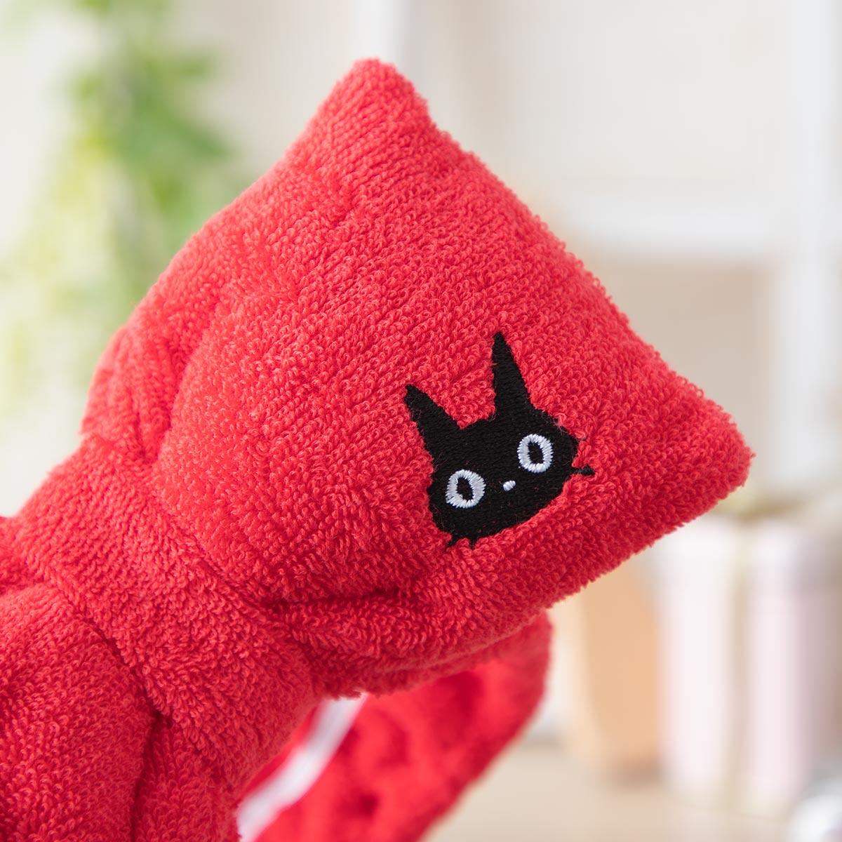スタジオジブリ公式 魔女の宅急便 赤いリボンのヘアバンド ジジ刺繍 