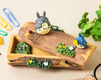Official My Neighbor Totoro Flower Trumpet Trinket Box Studio Ghibli Resin Storage