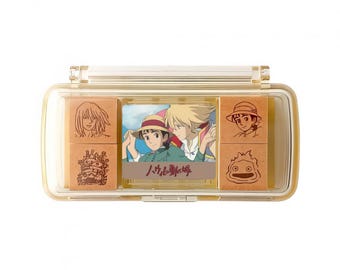 Set de mini sellos de Studio Ghibli del Castillo Ambulante con tinta