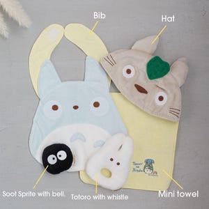 Set de regalo oficial de Studio Ghibli personalizado de Totoro para bebés, enviado desde Japón. imagen 3