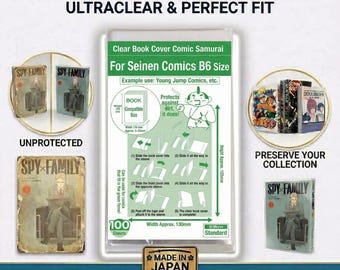 Capas transparentes para mangá Comic Samurai B6, pacote com 100 unidades, fabricadas no Japão.