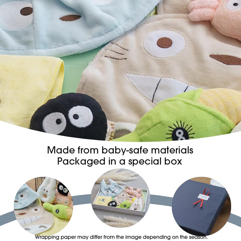 Set de regalo oficial de Studio Ghibli personalizado de Totoro para bebés, enviado desde Japón. imagen 4