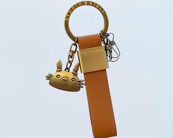Official Studio Ghibli Totoro Genuine Leather Keyring 3 Hooks Shipped from Japan