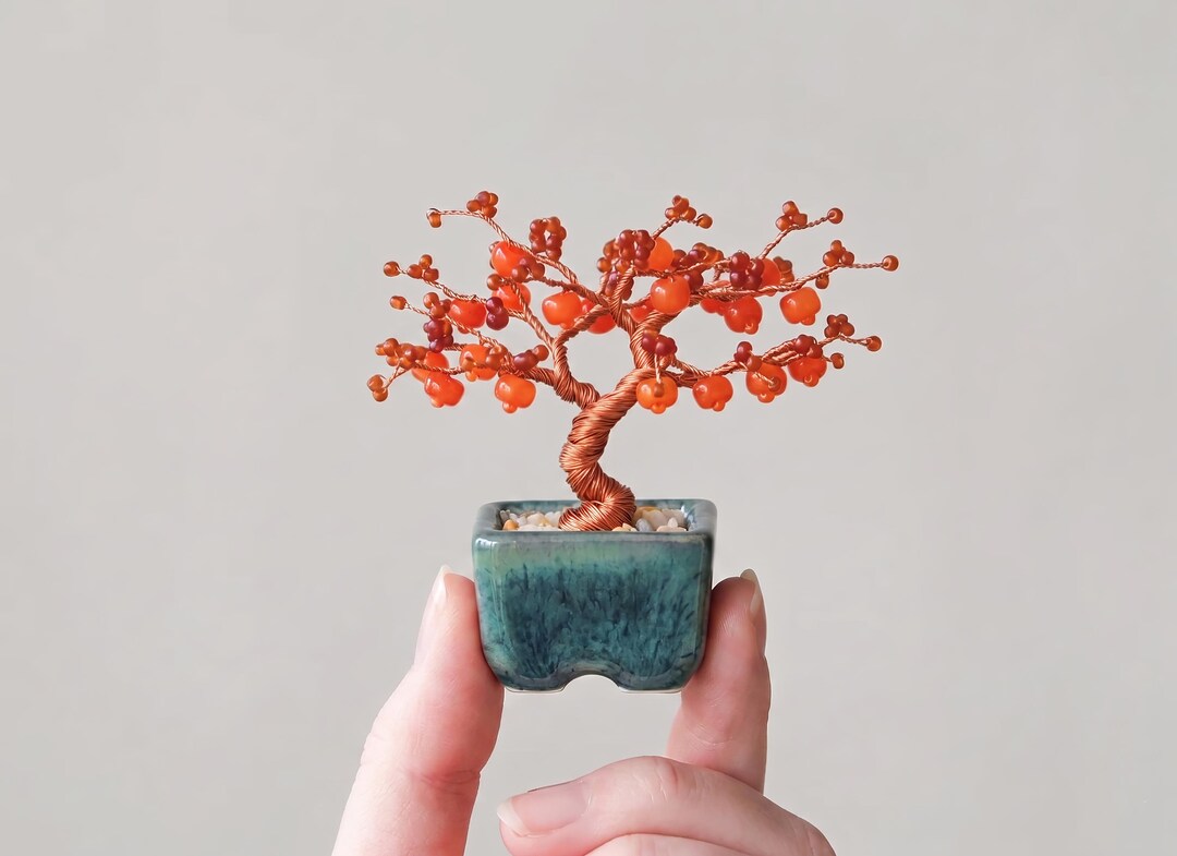 Nejitte Bead Bonsai Kit Persimmon Miniature Japanese Craft Shipped