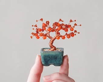 Kit de Bonsai de Miçangas Nejitte, Miniatura de Caqui, Artesanato Japonês, Enviado do Japão