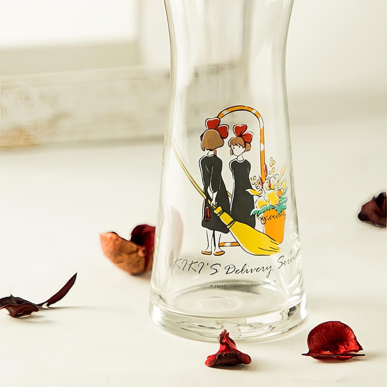 Jarrón de cristal retro oficial de Studio Ghibli de Kiki, la aprendiz de bruja, enviado desde Japón. imagen 2