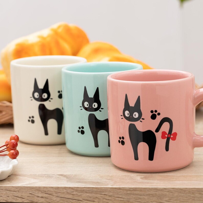 Official Studio Ghibli Jiji Mug Mint Kikis Delivery Service Semi Porcelain Cup image 9