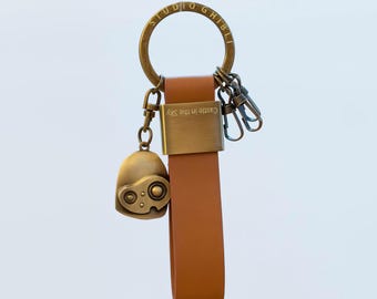 Official Studio Ghibli Castle in the Sky Robot Soldier Leather Keyring Shipped from Japan