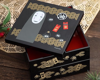 Official Studio Ghibli Spirited Away No Face Lacquer Two Tier Bento Box