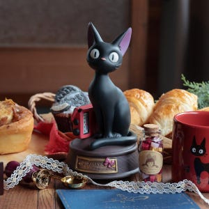 Official Studio Ghibli Kikis Delivery Service Jiji Porcelain Music Box Figurine image 2