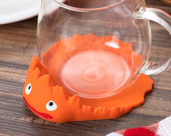 Official Studio Ghibli Calcifer 3D Silicone Coaster Howls Moving Castle