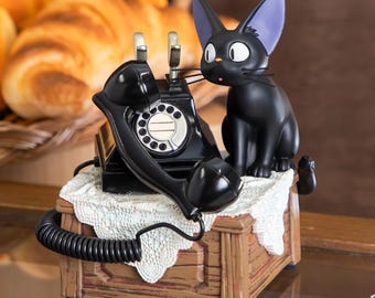 Official Studio Ghibli Kiki's Delivery Service Jiji Music Box, Message for Kiki, Black Telephone