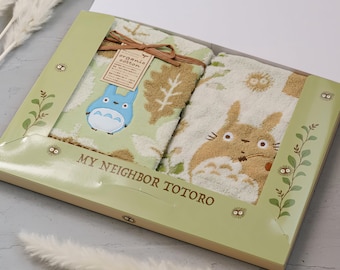 Conjunto de toalhas de algodão orgânico Studio Ghibli Totoro - Presente perfeito para fãs de anime.